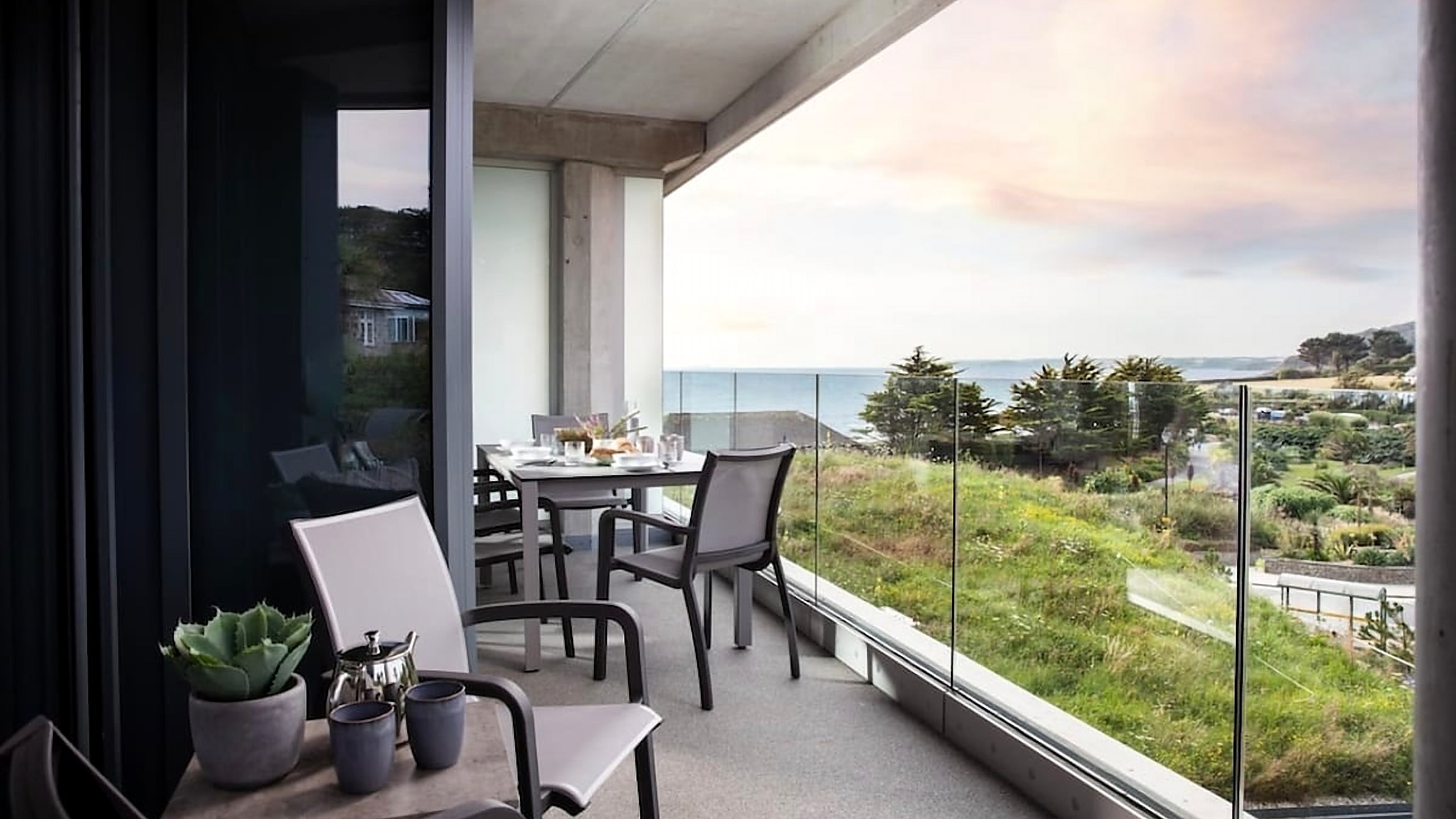 Sea view from the terrace at Sebastian's View, Falmouth